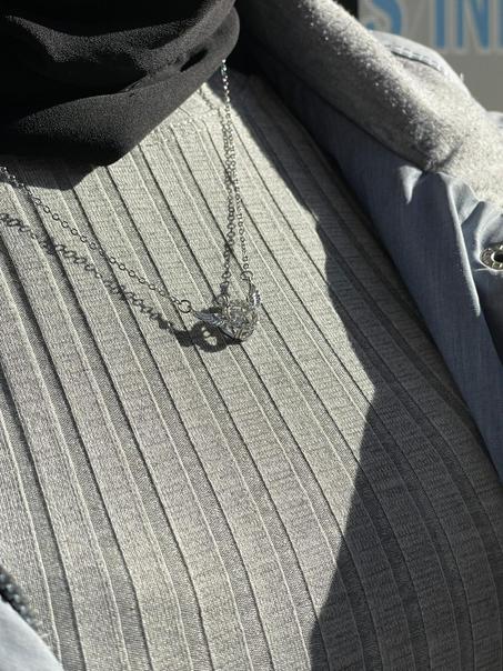 Colier en pièrres de diamands inoxydable✨