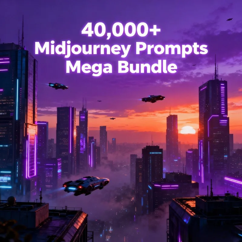 40,000+ Midjourney Prompts Mega Bundle