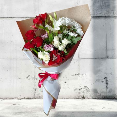 Bouquet Harmonie – Roses & Lys Élégants