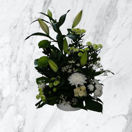 Composition Florale Blanche & Verte