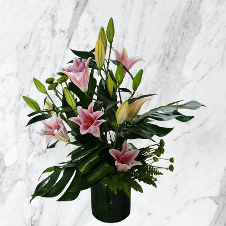 Composition Florale Lys Roses Modernes