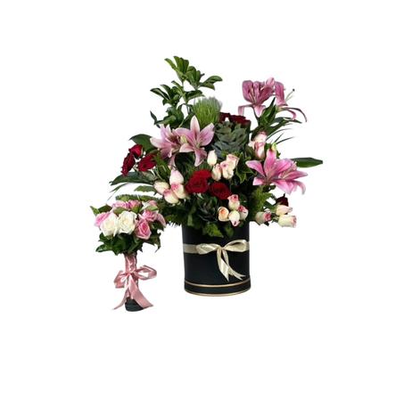 Pack Duo Élégance – Bouquet & Arrangement