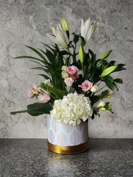 Élégance Pure – Bouquet Blanc & Rose 🌿🤍🌸