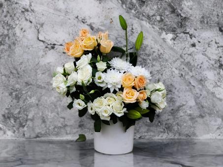 Douce Harmonie – Bouquet Blanc & Pêche 🌸