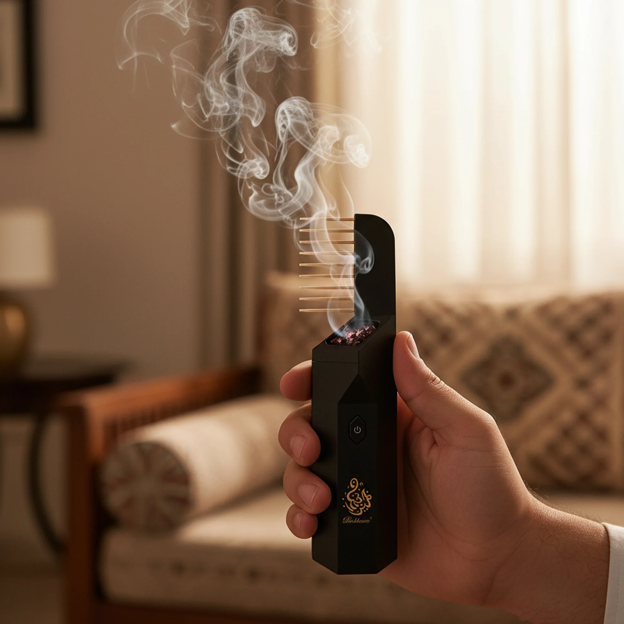 مبخرة كهربائية قابلة لإعادة الشحن عبر منفذ USB بسعة 1500 مللي أمبير، مزودة بمشط شعر