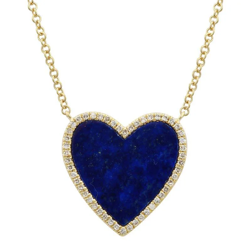 Diamond Halo Gemstone Heart Necklace