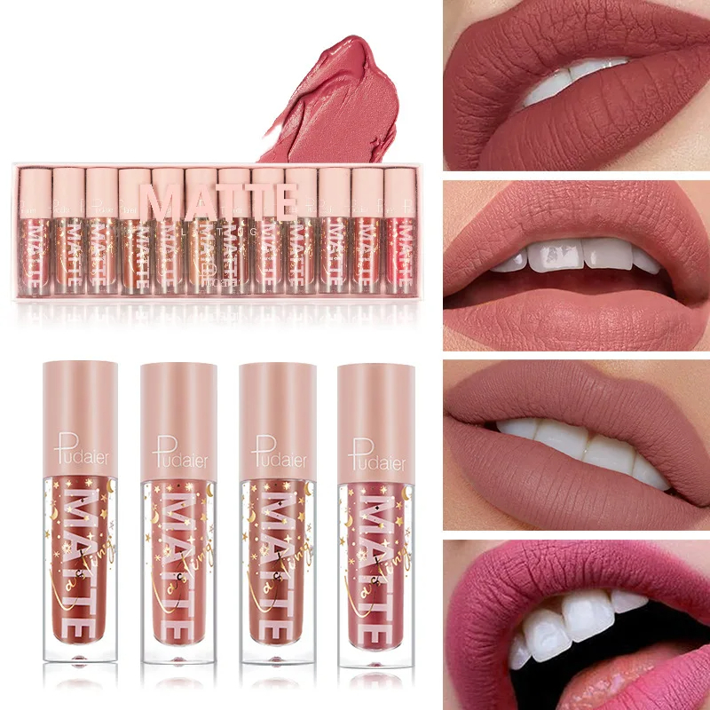 Kit 12 couleurs de rouge à lèvres liquide riches et variées