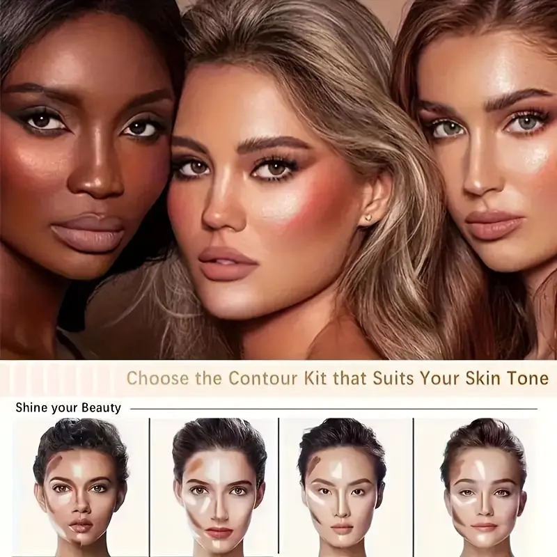 JulyStar Maquillage Visage 4-en-1 Waterproof Contour Blush Brillance Crème