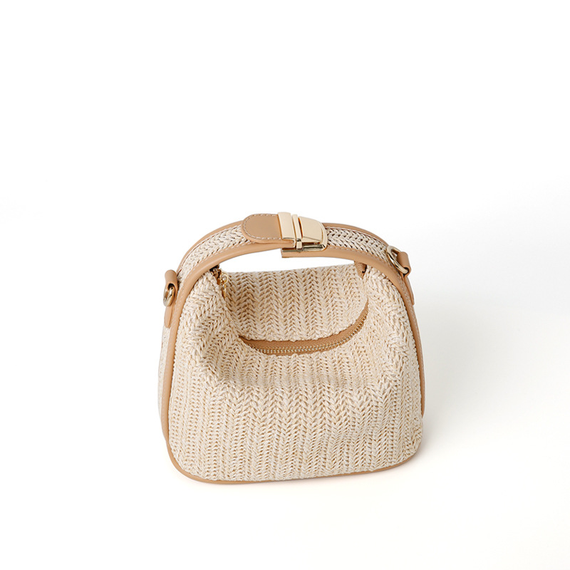 Été Nouvelles Vacances Tendance Herbe Tricoté Sac à Main Mode Sac à Main Femme Tendance Quotidien Polyvalent Une Epaule Diagonale Chevauchée