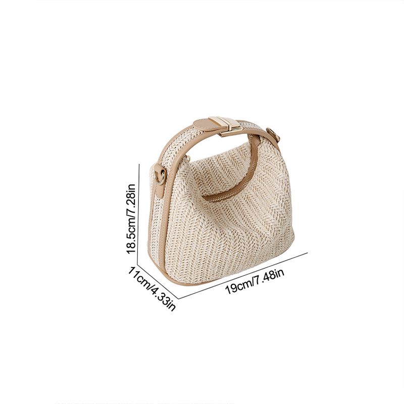 Été Nouvelles Vacances Tendance Herbe Tricoté Sac à Main Mode Sac à Main Femme Tendance Quotidien Polyvalent Une Epaule Diagonale Chevauchée