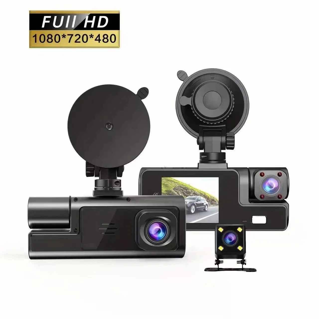 SentinelPro™ 360 - Dashcam Triple Objectif 1080P : Protection Avant, Intérieur & Arrière (Wi-Fi)