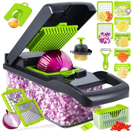 MasterSlice™ 16-en-1 - La Mandoline du Chef : Découpe-Légumes Multifonction & Sécurisé