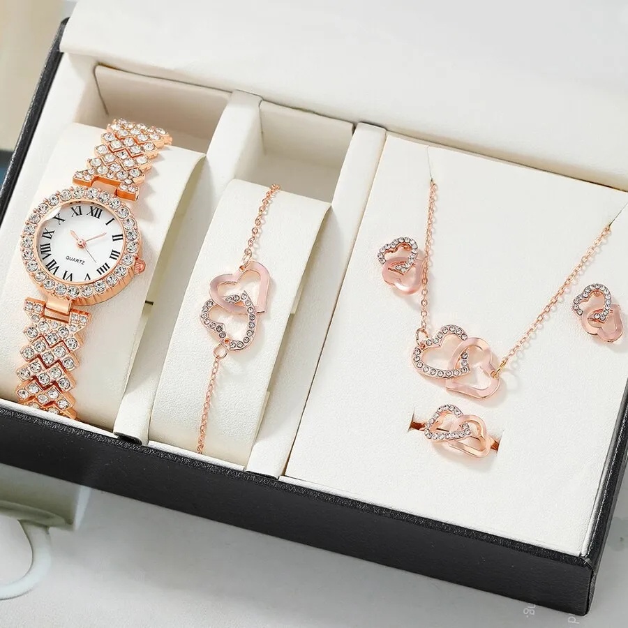 Coffret de Bijoux pour Femme forme 2 coeurs