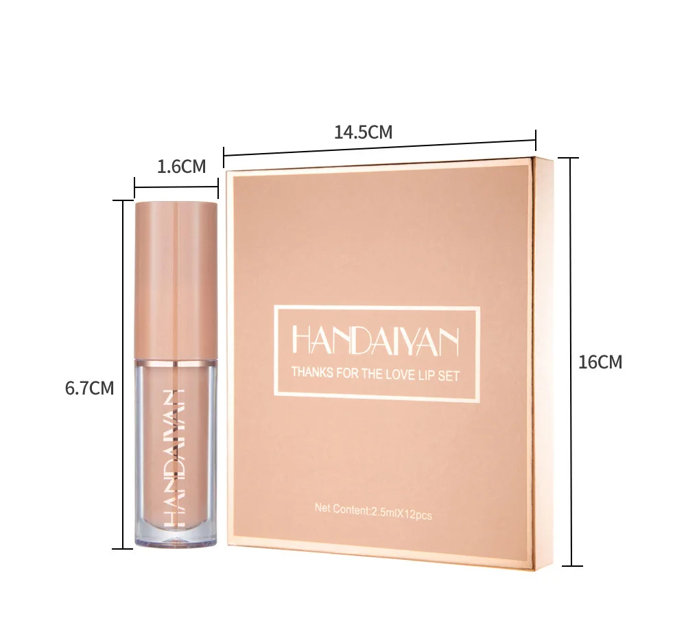 HANDAYIAN - 12 pièces mat liquide rouge à lèvres CIV