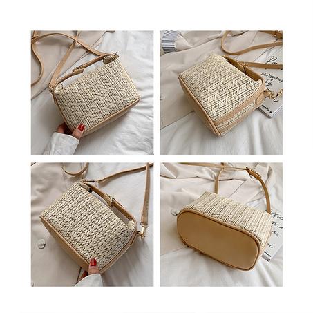Été Nouvelles Vacances Tendance Herbe Tricoté Sac à Main Mode Sac à Main Femme Tendance Quotidien Polyvalent Une Epaule Diagonale Chevauchée