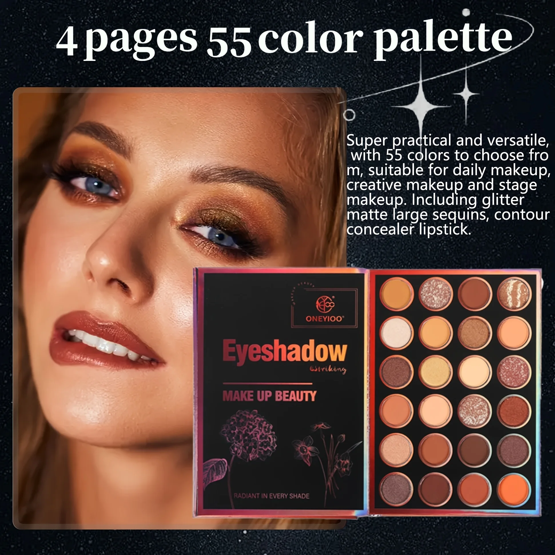 🌟 ONYIYOO™ — La Palette 4 en 1 de Maquillage 55 Couleurs qui Révèle ta Puissance