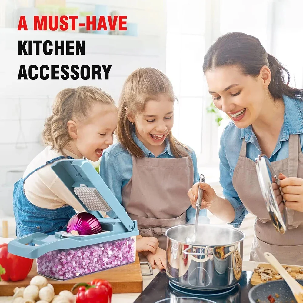 MasterSlice™ 16-en-1 - La Mandoline du Chef : Découpe-Légumes Multifonction & Sécurisé