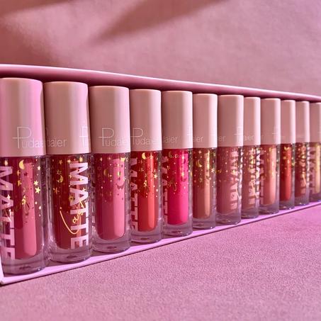 Kit 12 couleurs de rouge à lèvres liquide riches et variées
