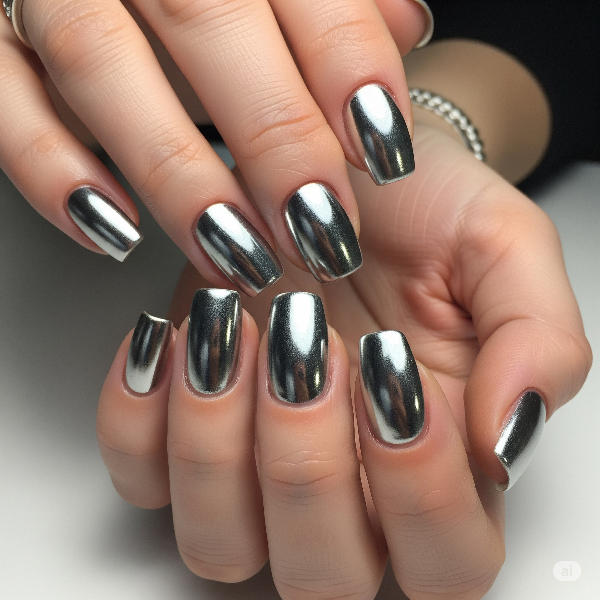 Pack Trio Métallique Luxe de Vernis Effet Miroir : Or, Argent et Rose Doré