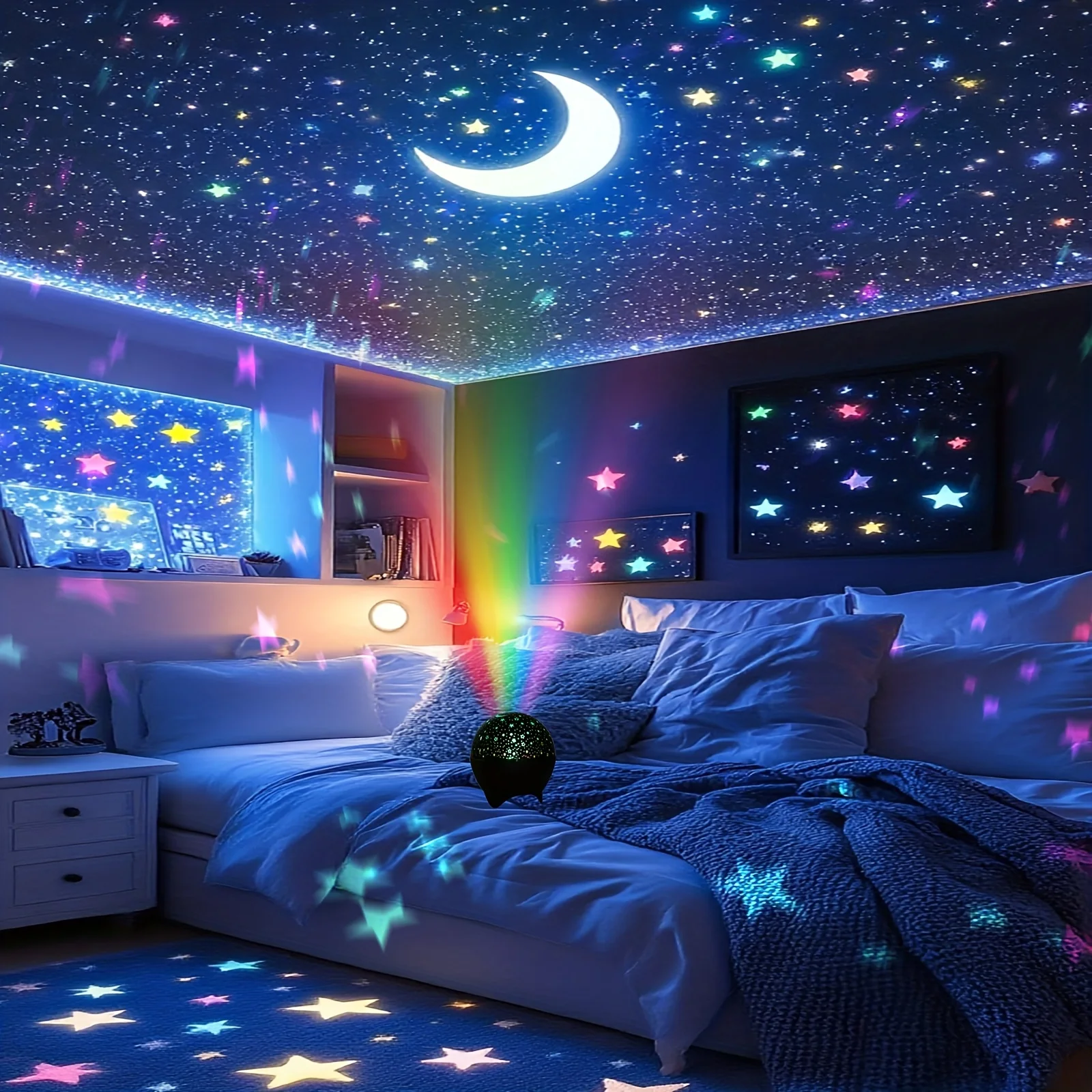 Lampe Galaxie RGB Starry Night – Projection Étoiles & Lune | Ambiance Magique CG