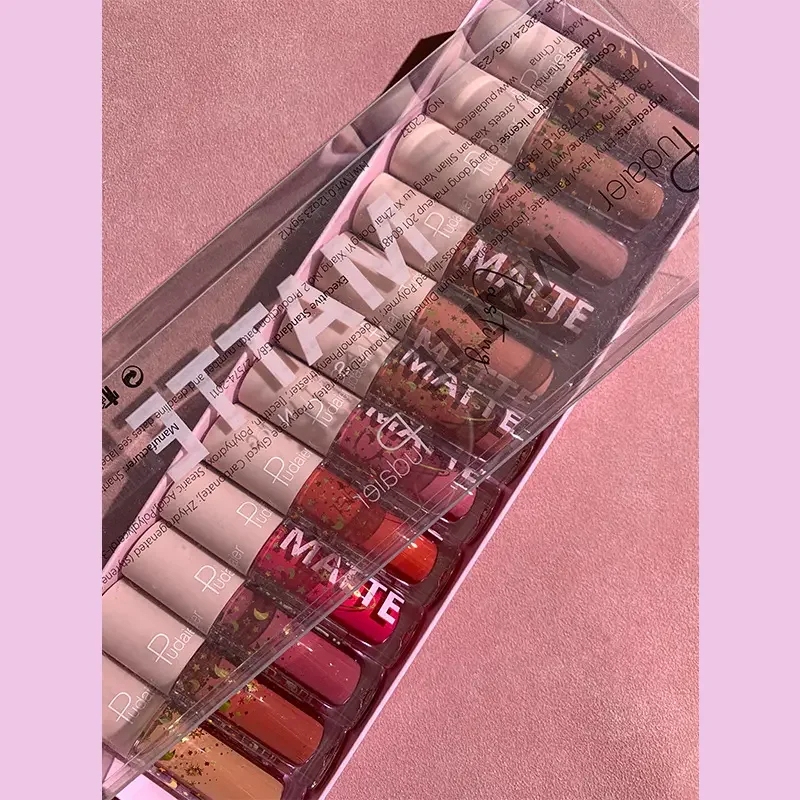 Kit 12 couleurs de rouge à lèvres liquide riches et variées