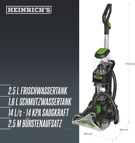 HEINRICHS Nettoyeur de tapis 2 en 1