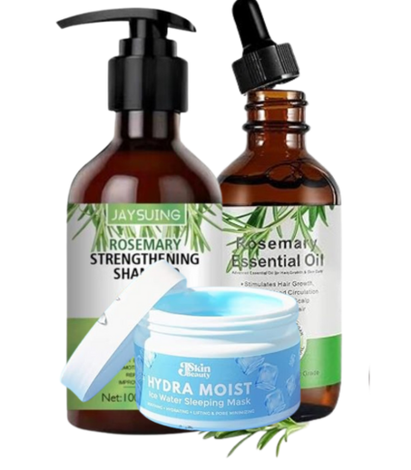 زيت الروزماري وشامبو مع مرطب البشرة