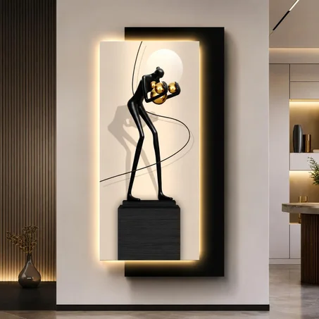 Tableau Mural Lumineux & Sculptural – Silhouette Design & Rétroéclairage LED