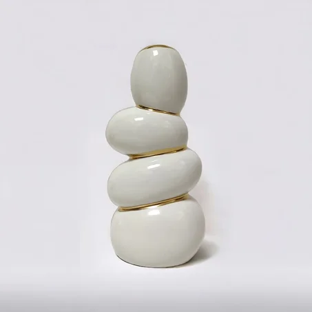 Vase décoratif en porcelaine chic Blanc 29 x 14 cm