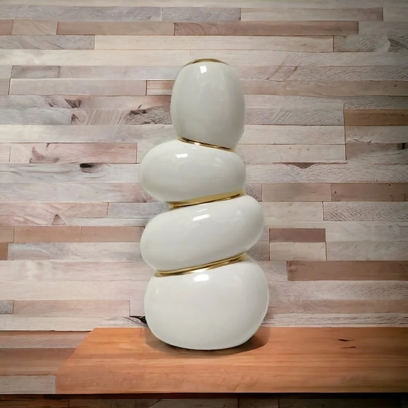 Vase décoratif en porcelaine chic Blanc 29 x 14 cm