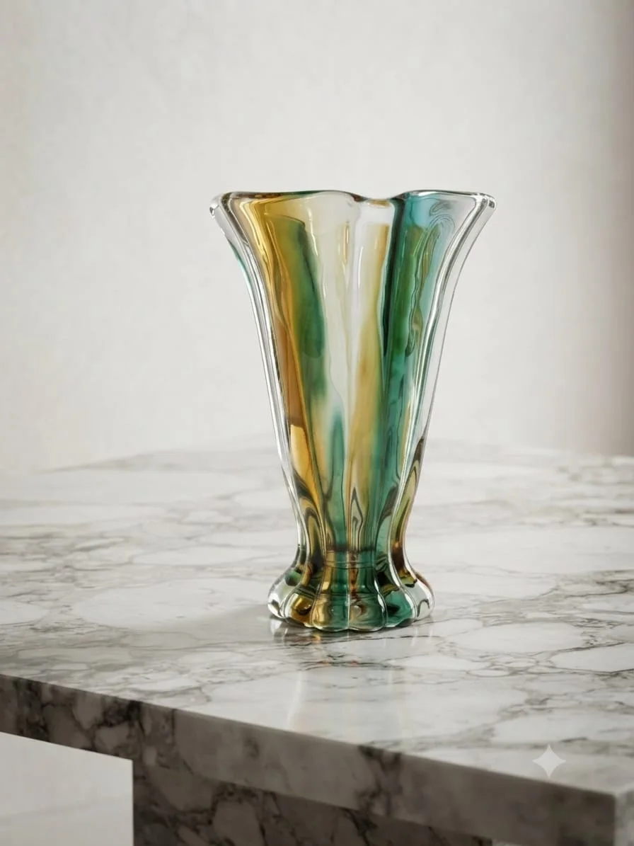Ensemble Décoratif en Verre d'Art Sculpté