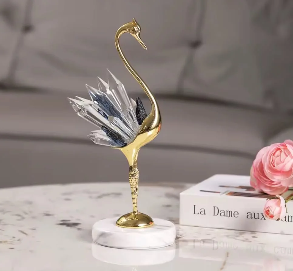 Flamingo décoratif chic en verre et crystal