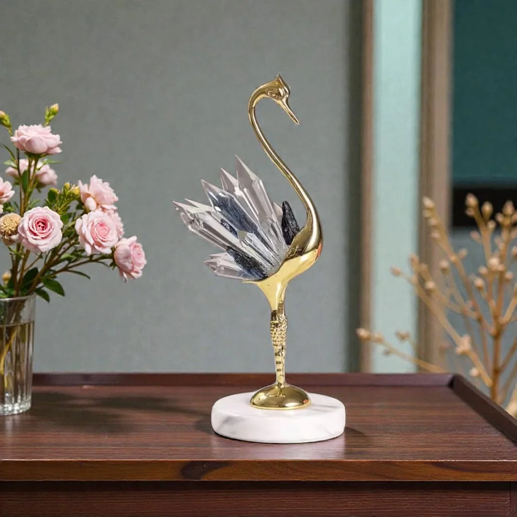 Flamingo décoratif chic en verre et crystal