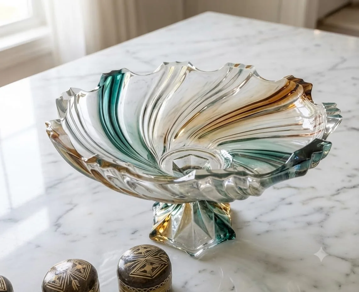 Ensemble Décoratif en Verre d'Art Sculpté