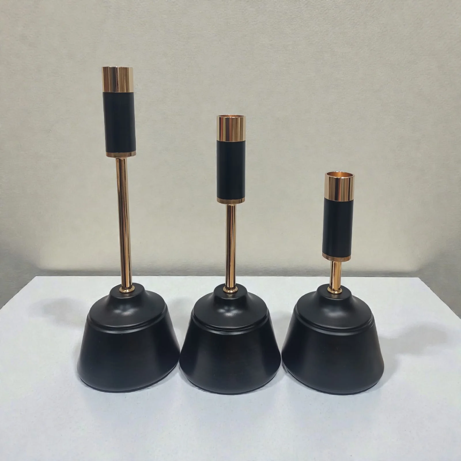 Trio bougeoirs Acier inoxydable