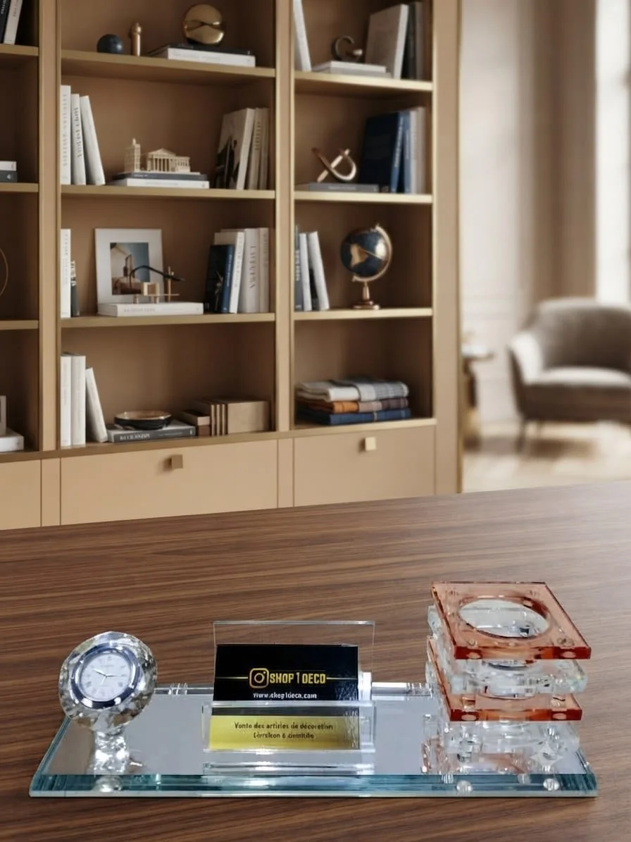 Organisateur de Bureau Luxueux en Cristal k9