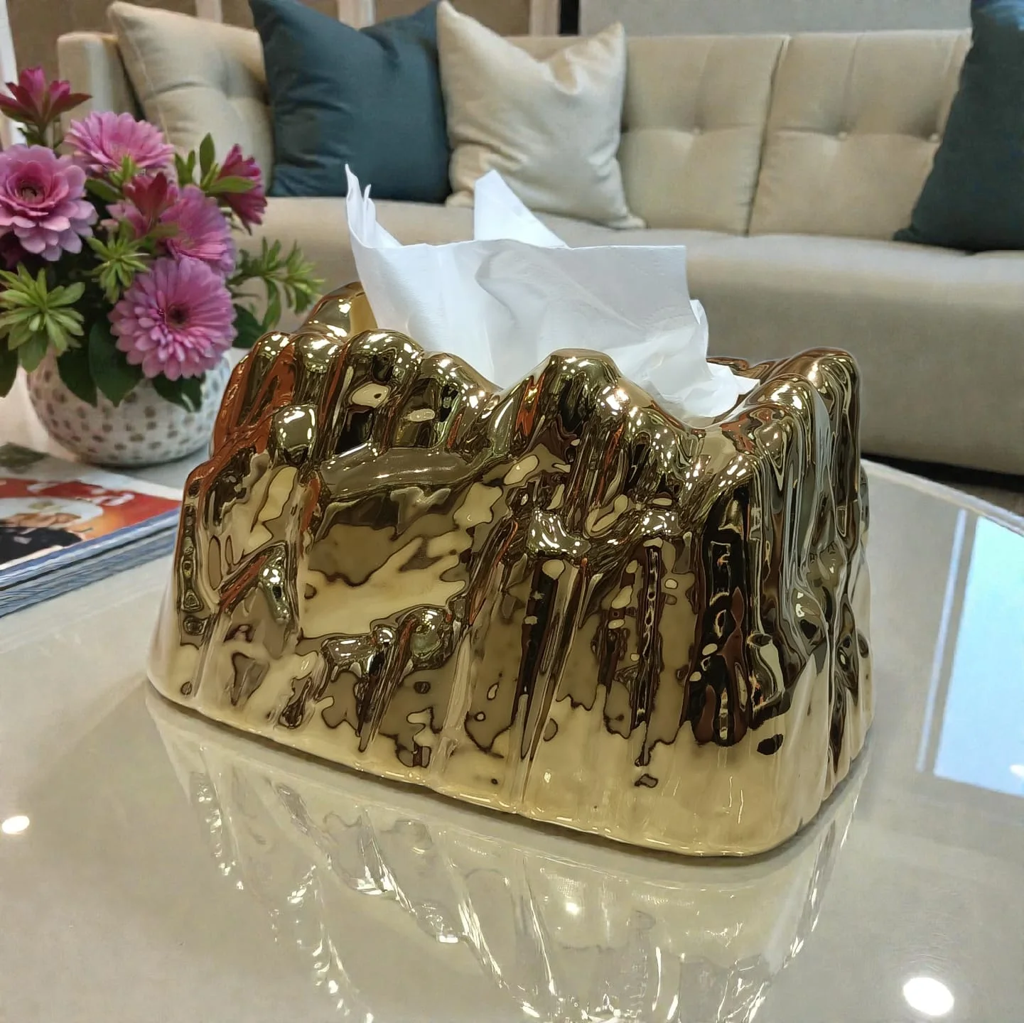 Boite a mouchoirs porcelaine