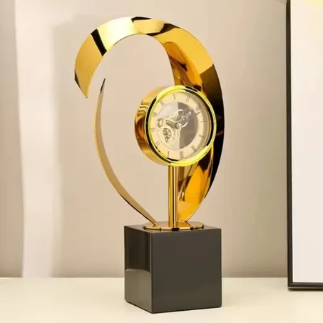 Horloge en acier inoxydable  et marbre