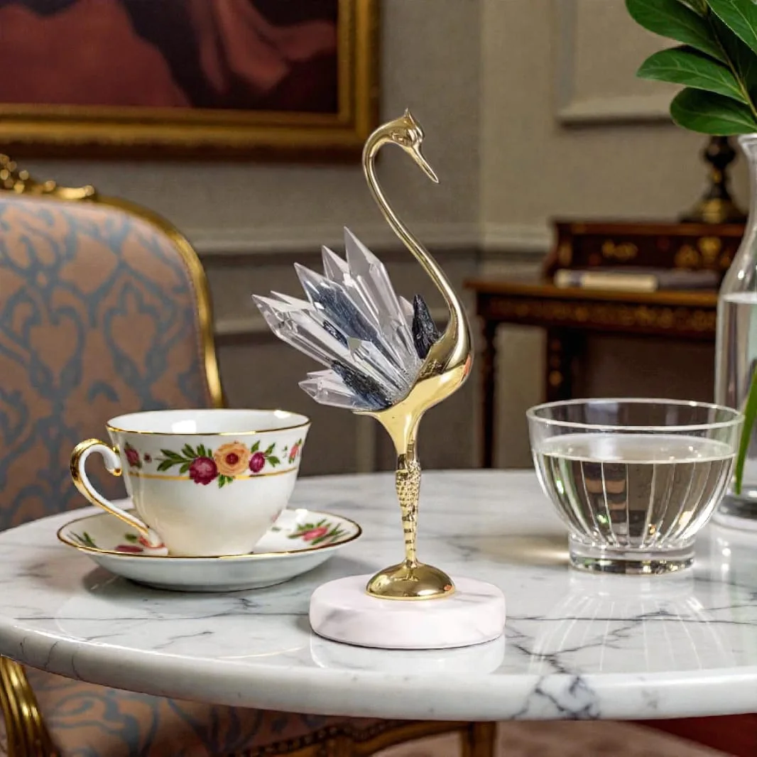 Flamingo décoratif chic en verre et crystal