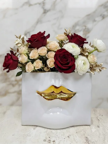 Pot Décoratif en Céramique Blanche sans fleurs