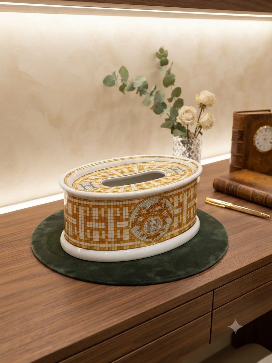Boîte à mouchoirs de luxe en porcelaine