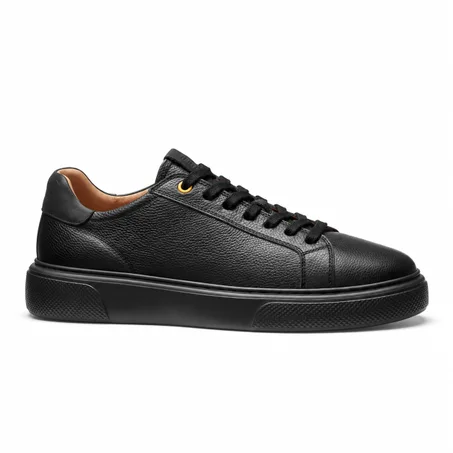 Sneakers Homme Cuir Noir Premium – Style Luxe Minimaliste