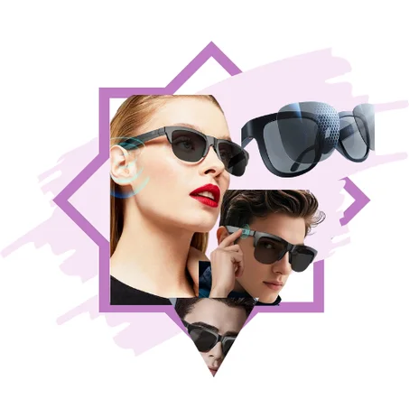 النظارات الذكية F06  حماية عالية من الأشعة فوق البنفسجية، تركيب من النايلون غير منفذ، ضعيف