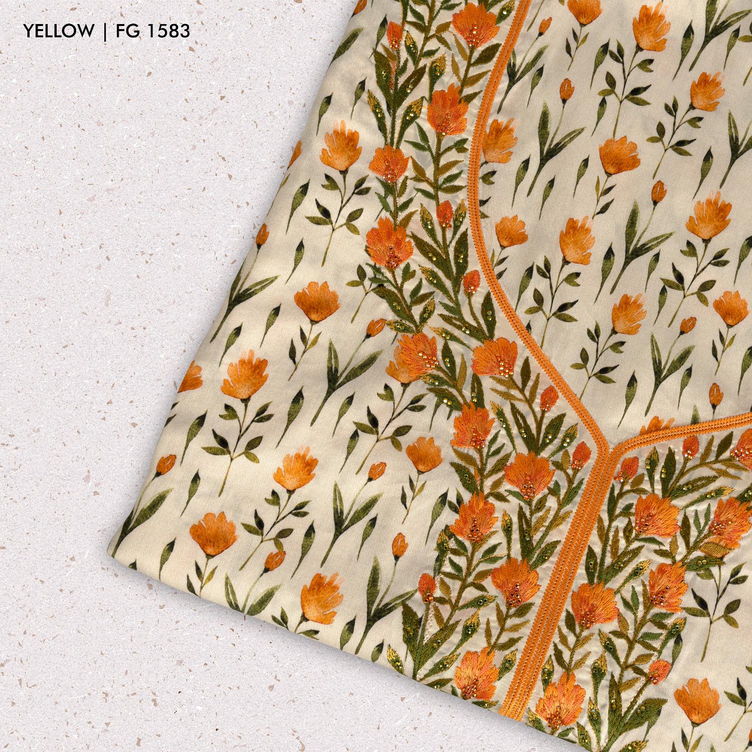 Mukhawar Khuta Al Amber 100% Premium Cotton fabric.  - FG 1583