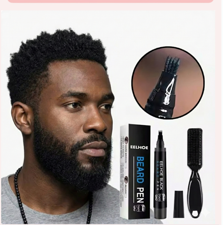 EELHOE instantané noir brun foncé stylo de remplissage de barbe étanche à l