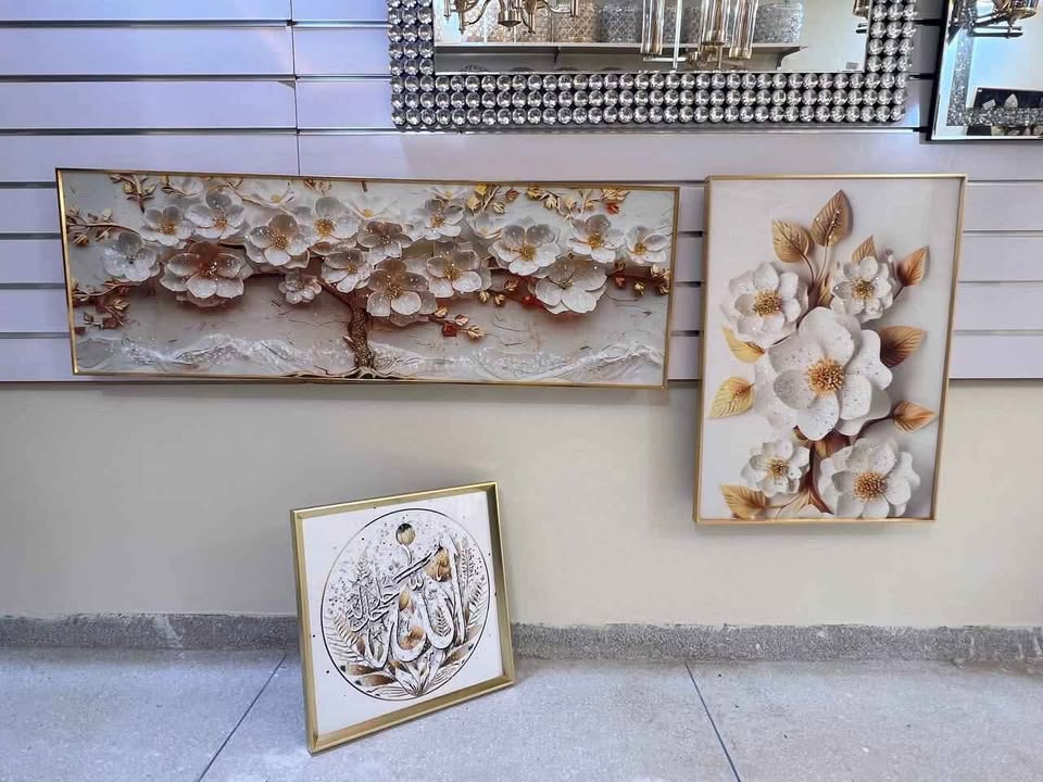 Pack de 3 Tableaux Dorés – Design Moderne et Élégant