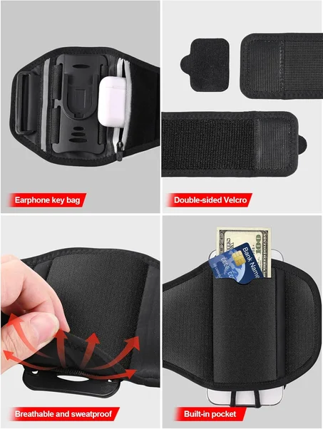 حامل الذراع الرياضي القابل للدوران 360 درجة  🏃‍♂️📱🔄 - مناسب لجميع أحجام الهواتف