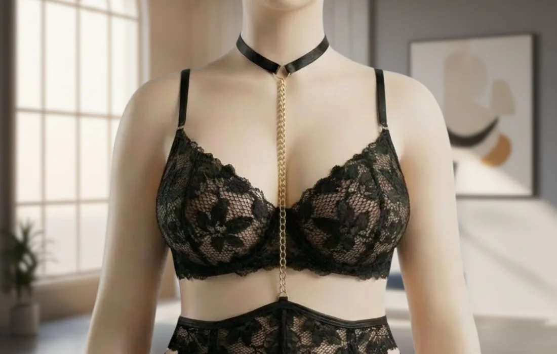 LINGERIE NOIRE DE 4 PIECES