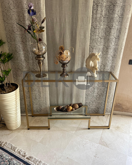 Console d’entrée deux plateaux en verre