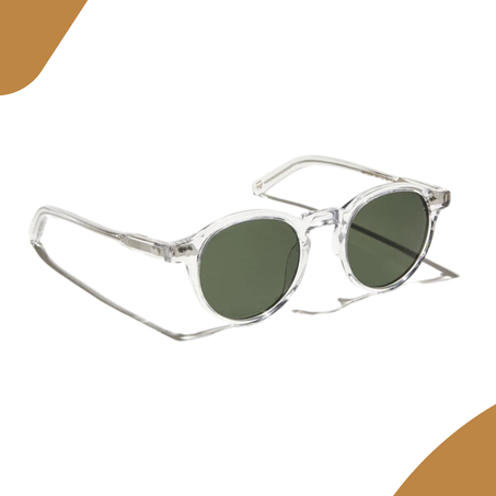 MOSCOT MILTZEN CRYSTAL CLEAR G15 SUNGLASSES